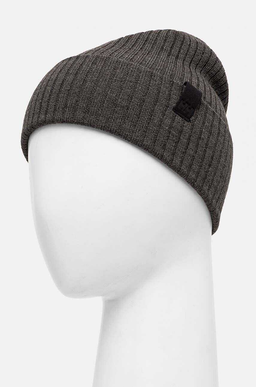 Шапка з домішкою вовни Helly Hansen колір сірий  67195