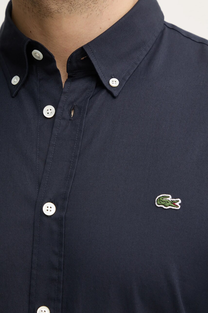 Бавовняна сорочка Lacoste чоловіча колір білий regular комір button-down CH2933
