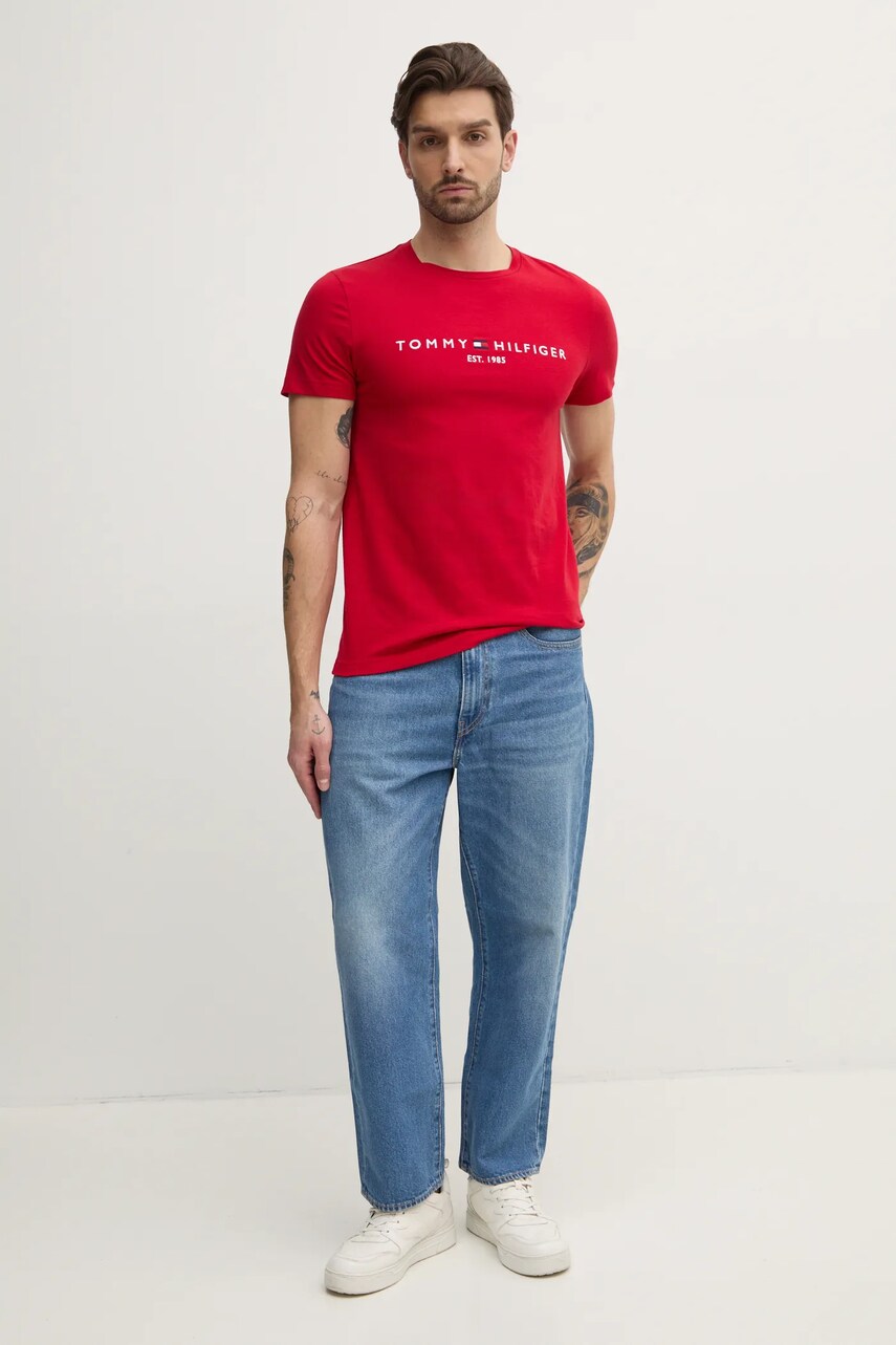 Бавовняна футболка Tommy Hilfiger чоловіча з аплікацією MW0MW11797