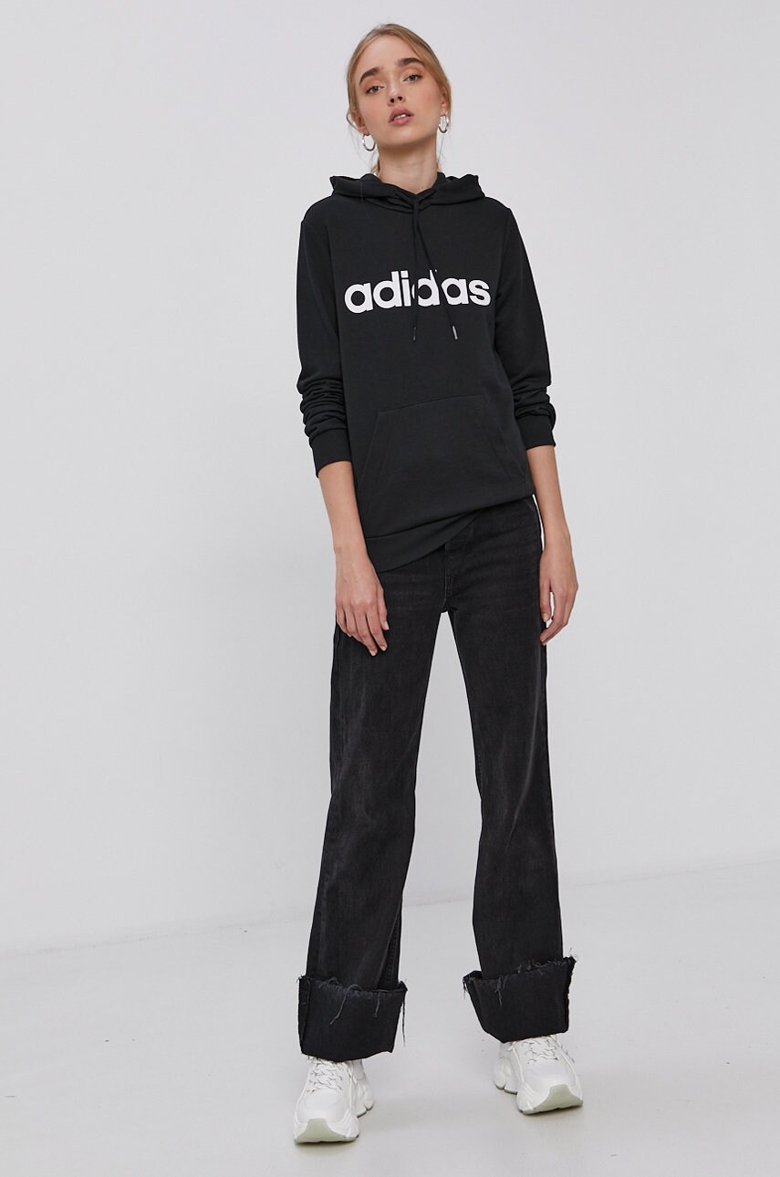 Кофта adidas жіноча колір чорний з принтом