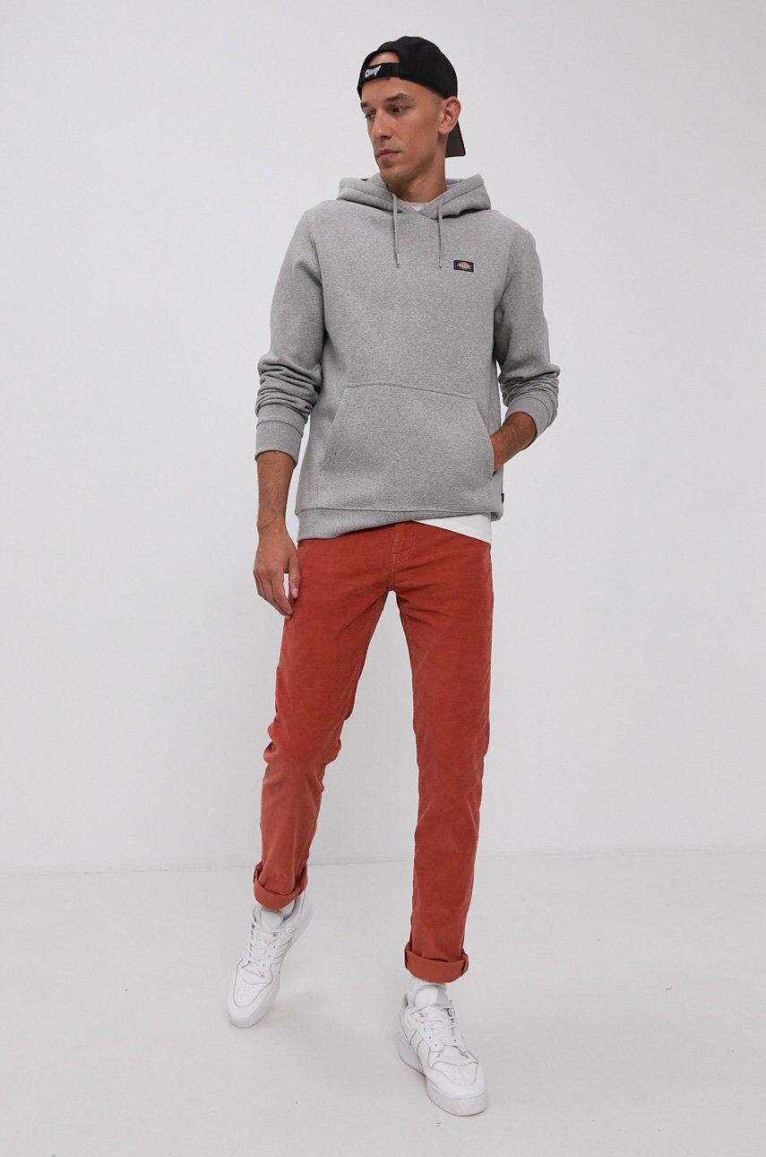 Кофта Dickies чоловіча колір сірий гладка DK0A4XCDGYM-GREYMELANG