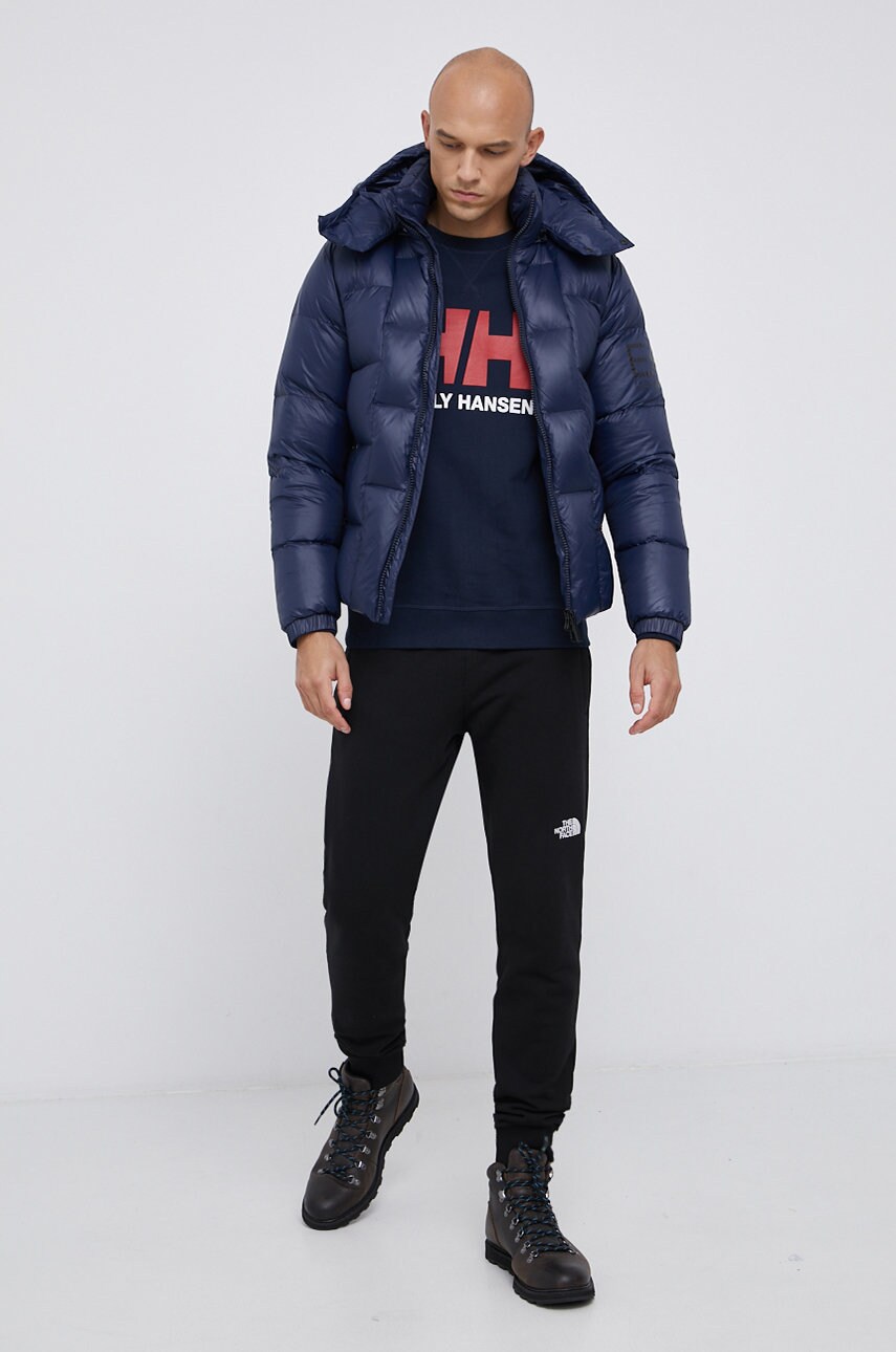 Бавовняна кофта Helly Hansen чоловіча колір синій з принтом 34000