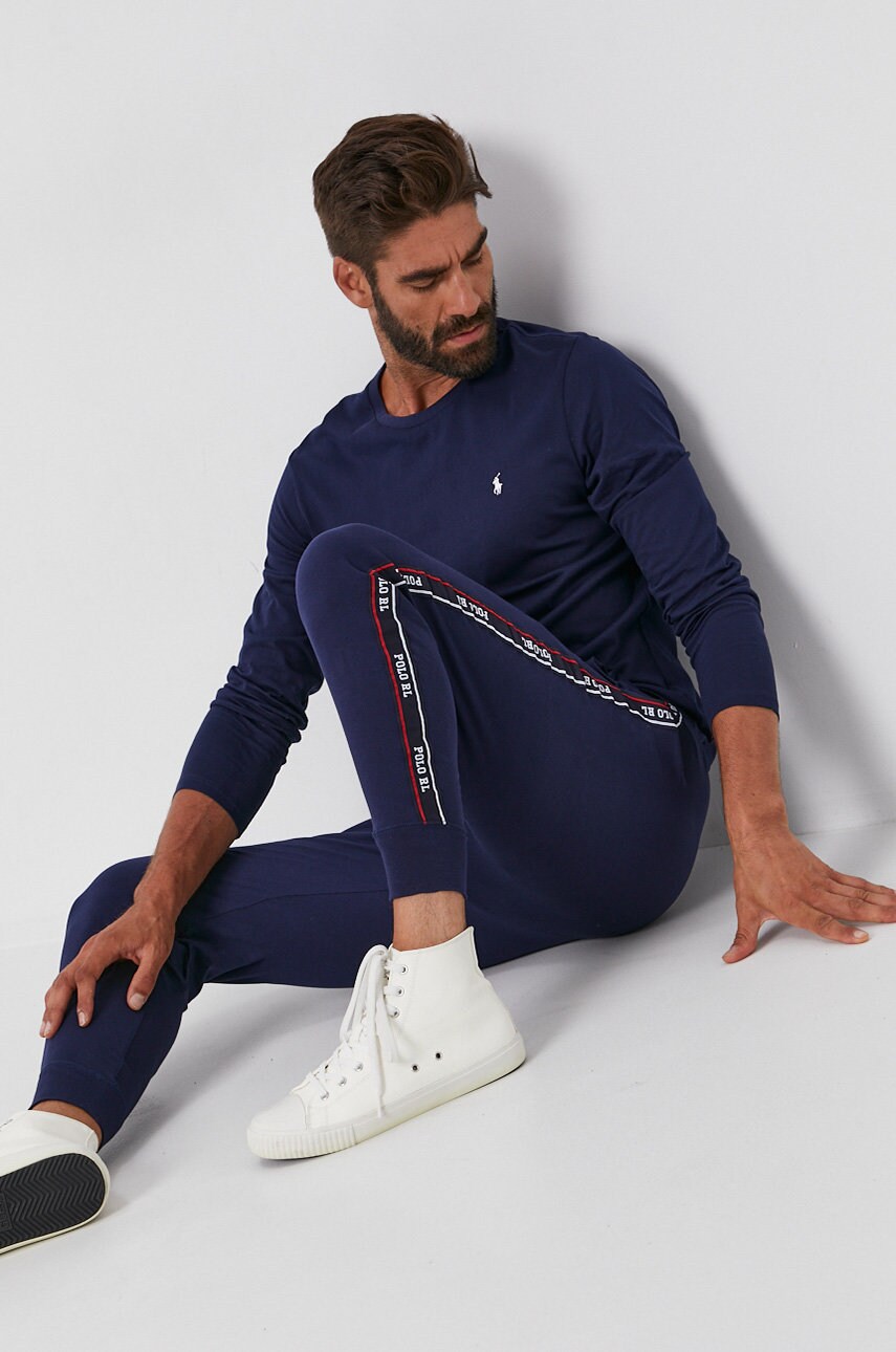 Лонгслів Polo Ralph Lauren чоловічий колір синій гладкий
