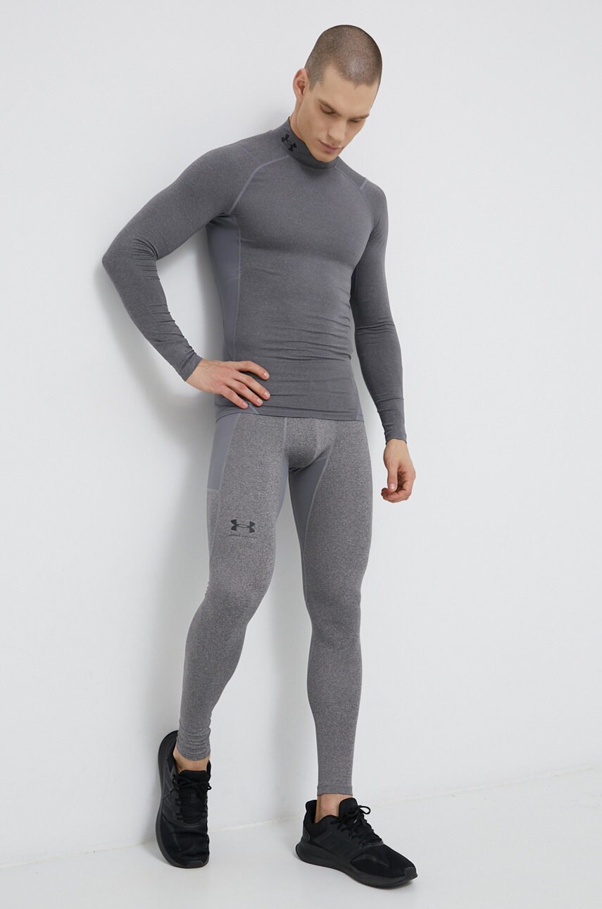 Лонгслів Under Armour 1369606 чоловічий колір сірий гладкий