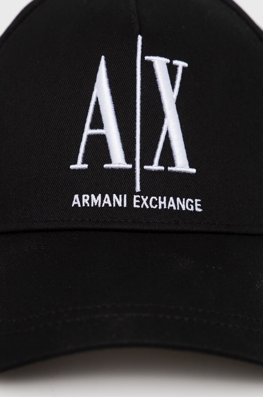Кепка Armani Exchange колір чорний з аплікацією