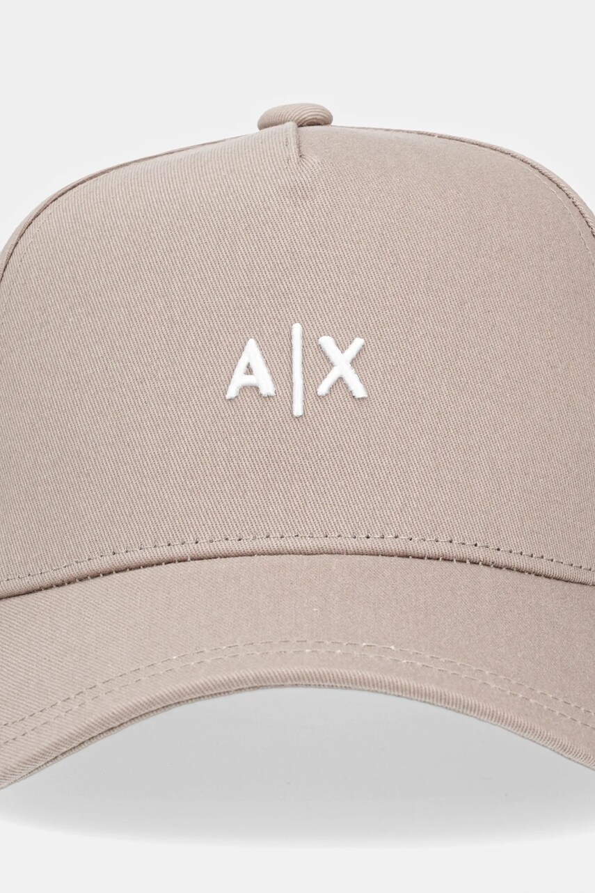Шапка Armani Exchange колір зелений з аплікацією