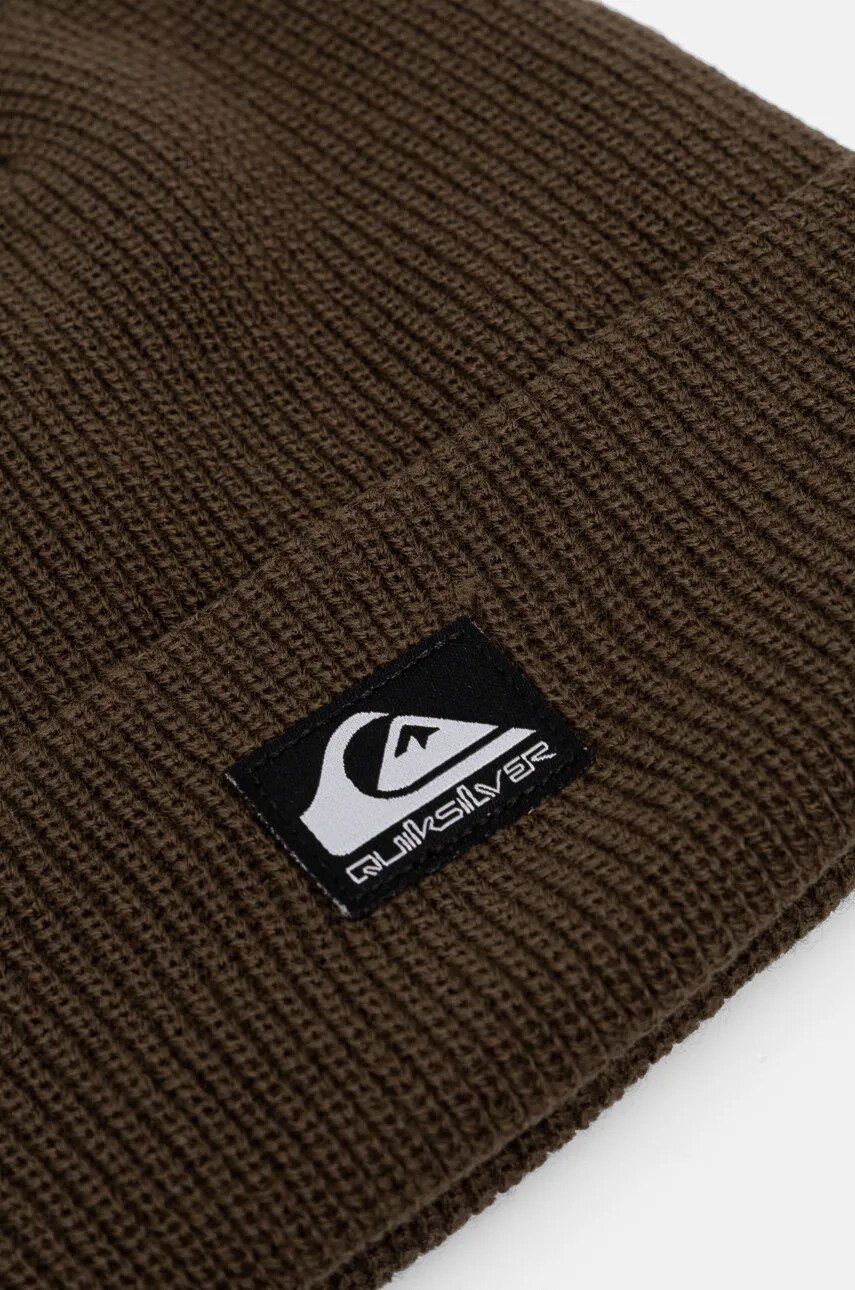 Шапка Quiksilver колір зелений з товстого трикотажу