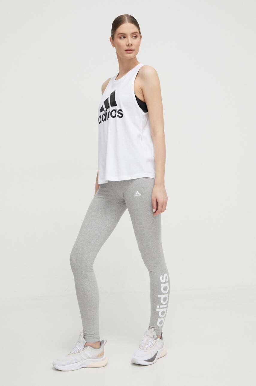 Легінси adidas жіночі колір сірий меланж