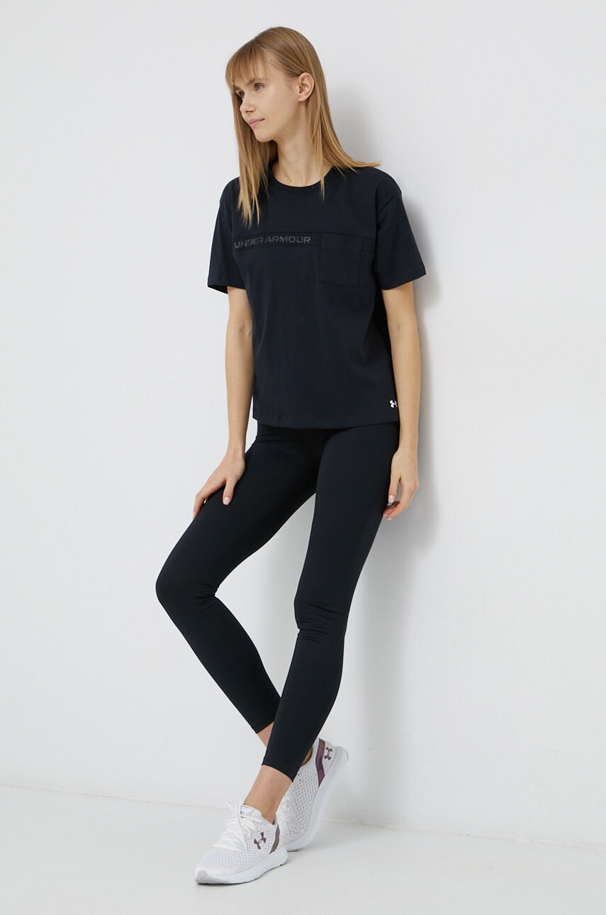 Легінси Under Armour 1368700 жіночі колір чорний гладкі