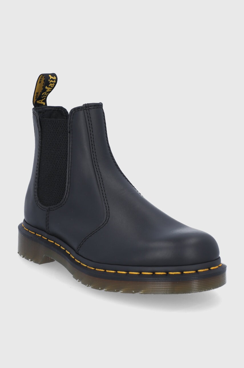 Шкіряні черевики Dr. Martens 2976 жіночі колір чорний на плоскому ходу