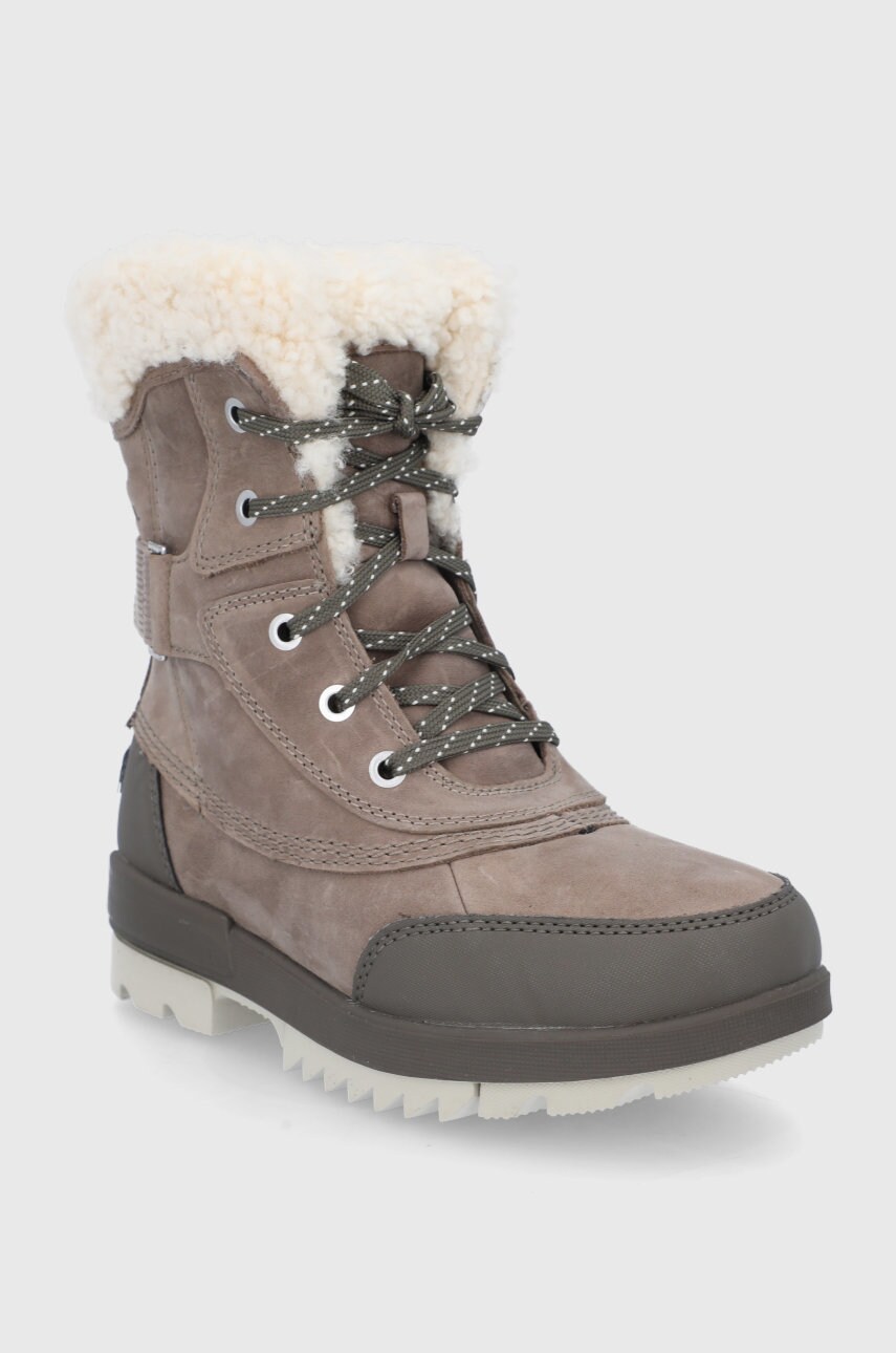 Шкіряні чоботи Sorel Torino II Parc Boot WP колір бежевий
