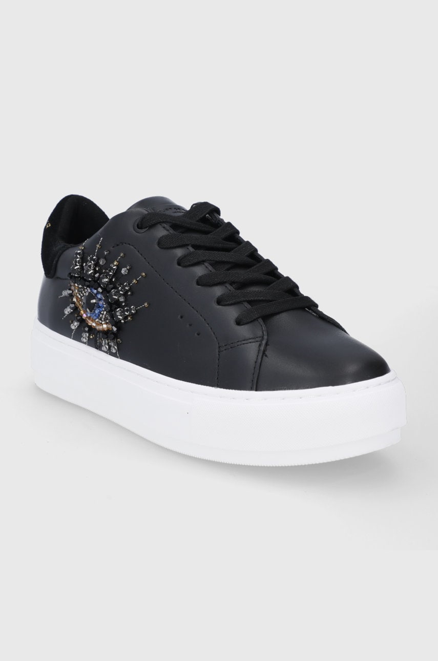 Шкіряні черевики Kurt Geiger London Laney Eya колір чорний на платформі