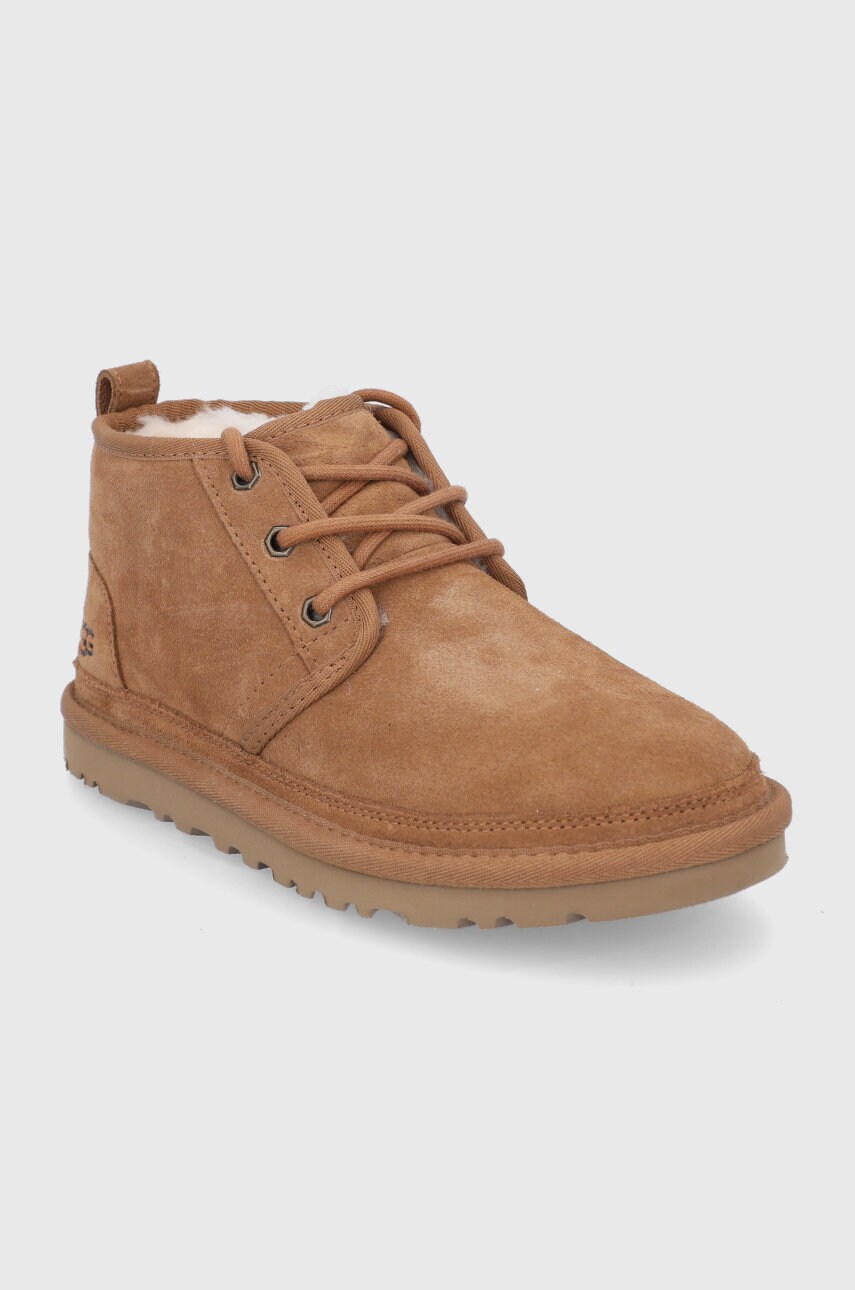 Замшеві кросівки UGG жіночі колір коричневий на плоскому ходу утеплене 1094269.CHE-CHE