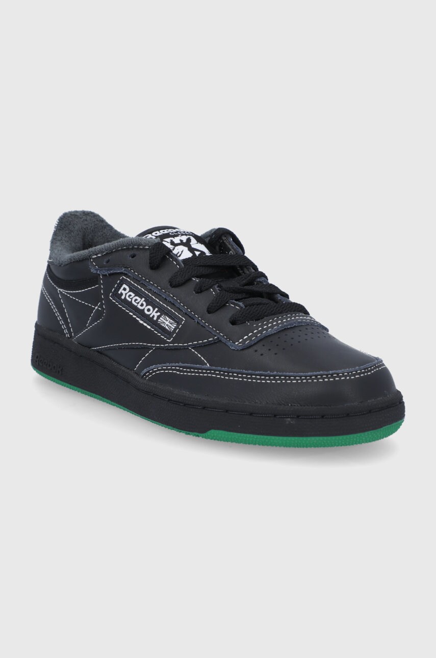 Черевики Reebok Classic Club C 85 GX8318 колір чорний на плоскому ходу GX8318-CBLK/VCRD