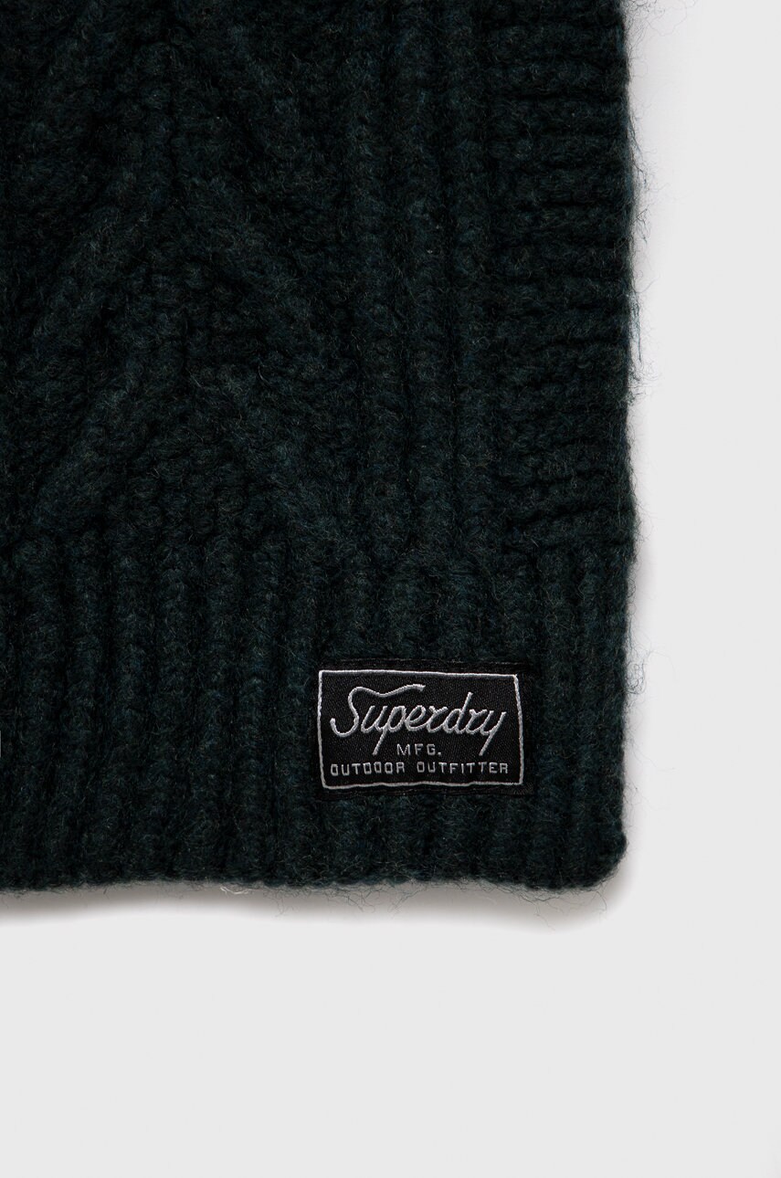 Шарф Superdry жіночий колір зелений однотонний