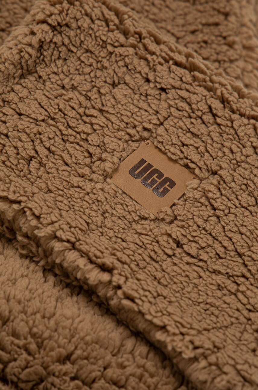 Купити Шарф UGG жіночий колір коричневий гладкий 20052-BLK – головне зображення