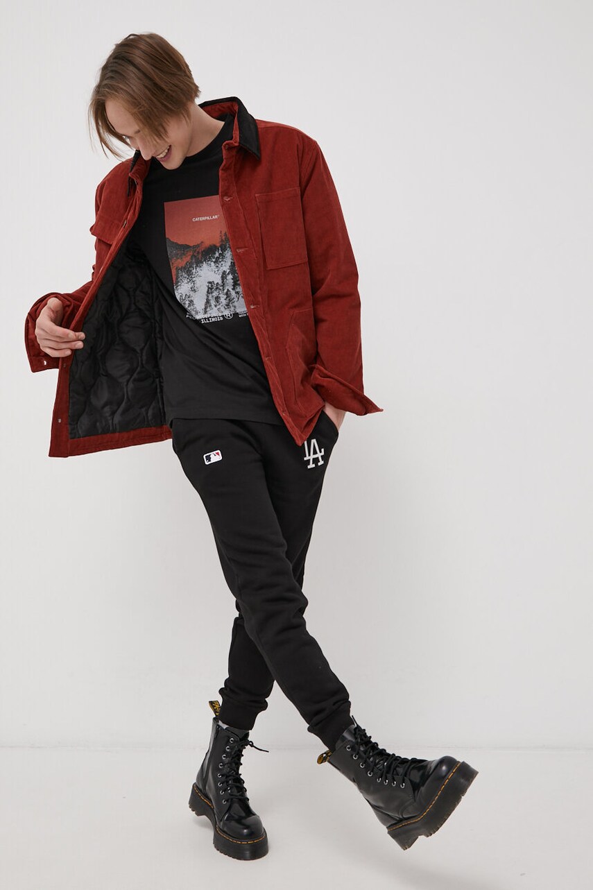 Штани 47 brand колір чорний з аплікацією