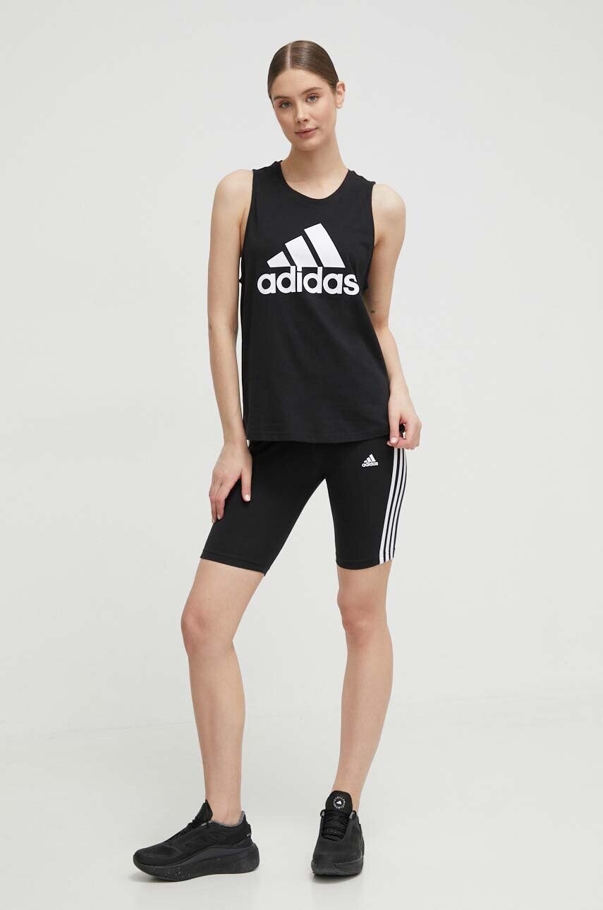 Шорти adidas жіночі колір чорний з аплікацією висока посадка