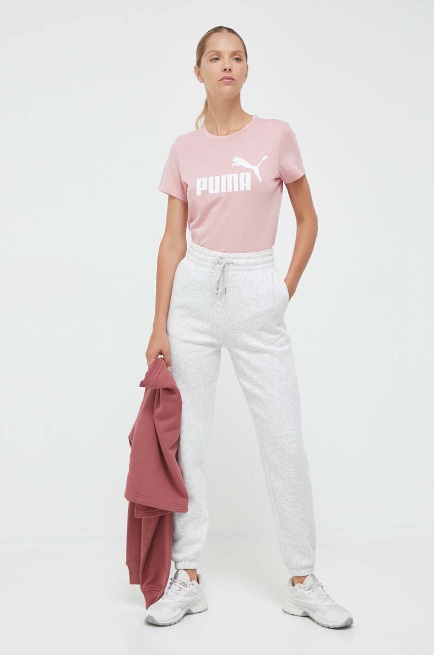Бавовняна футболка Puma колір рожевий