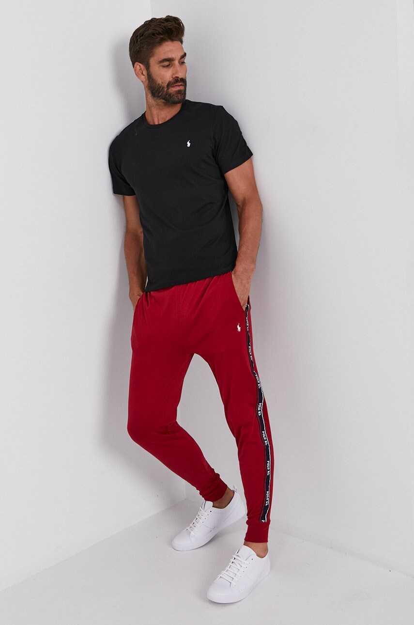 Бавовняна футболка Polo Ralph Lauren колір чорний гладкий