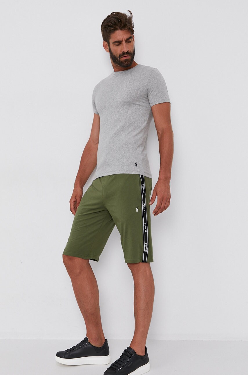 Футболка Polo Ralph Lauren (2-pack) чоловіча колір сірий гладкий