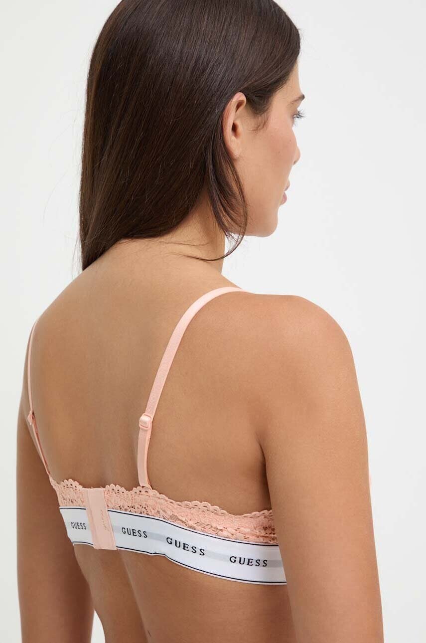 Бюстгальтер Guess колір бежевий мереживо однотонний