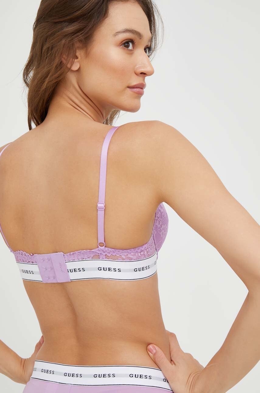 Бюстгальтер Guess колір фіолетовий мереживо однотонний