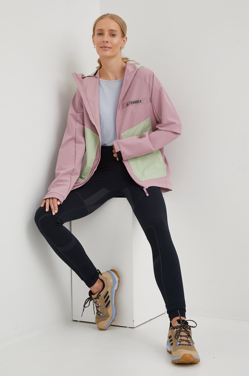 Куртка outdoor adidas TERREX колір рожевий