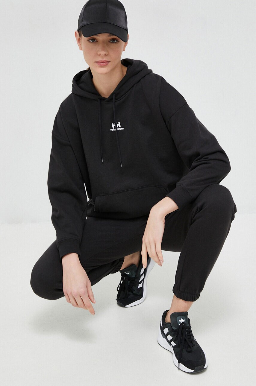 Кофта Helly Hansen жіноча колір чорний з капюшоном однотонна