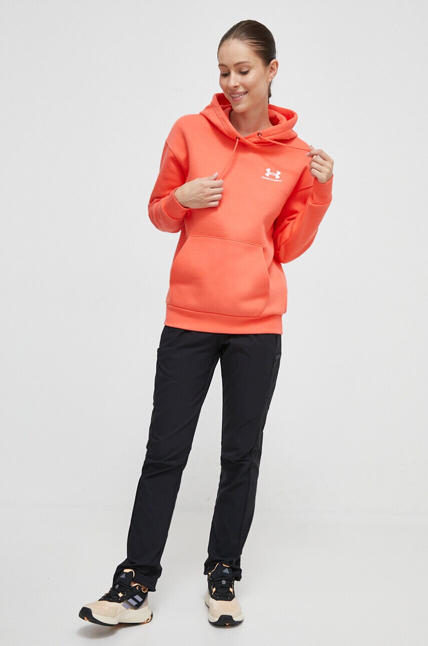 Кофта Under Armour жіноча колір червоний з капюшоном однотонна 1373033-690