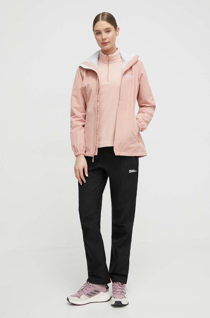 Спортивна кофта Jack Wolfskin Taunus колір рожевий однотонна