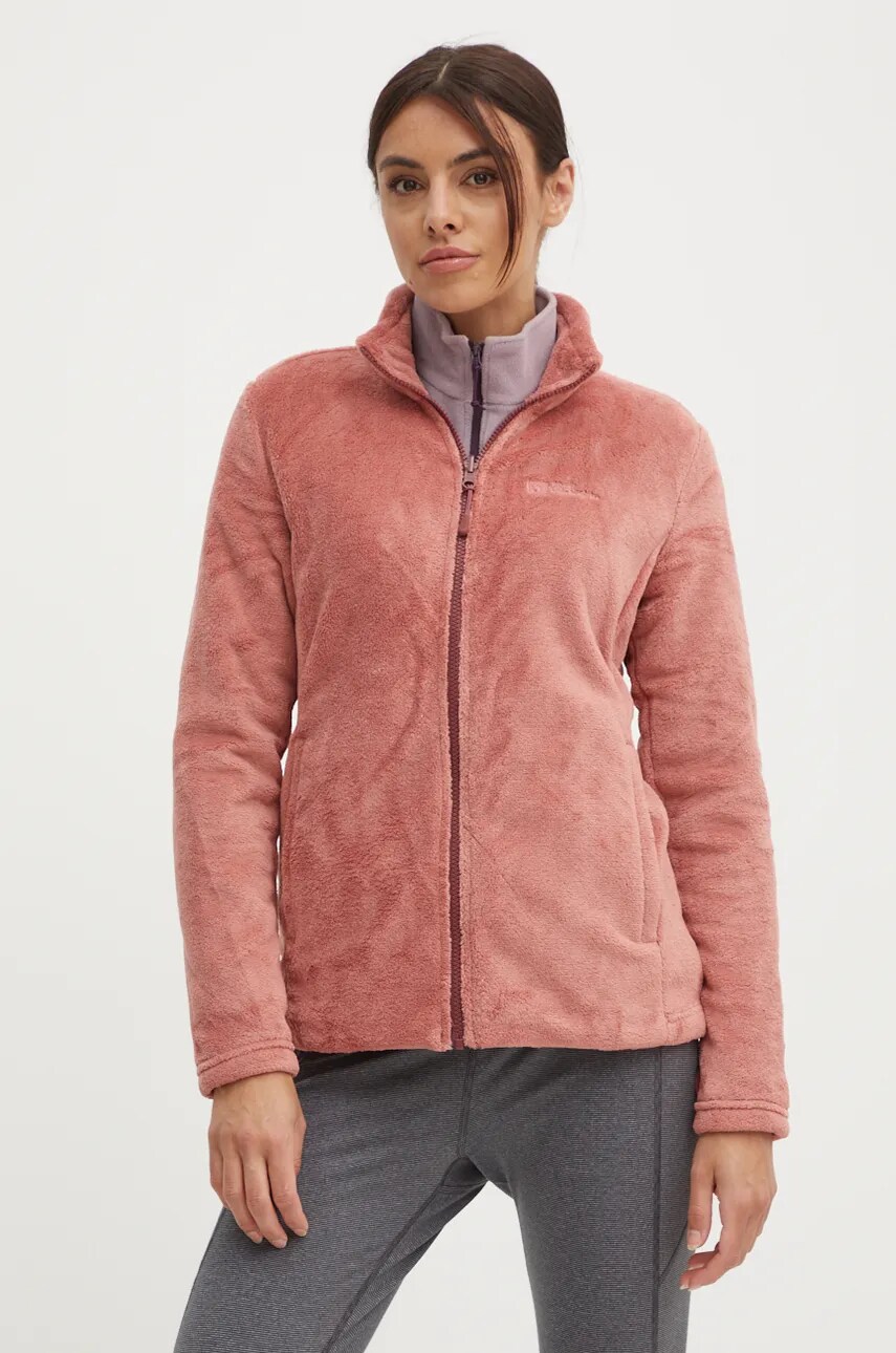 Спортивна кофта Jack Wolfskin Taunus колір фіолетовий однотонна