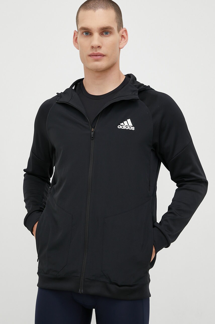Тренувальна кофта adidas Performance колір чорний однотонна