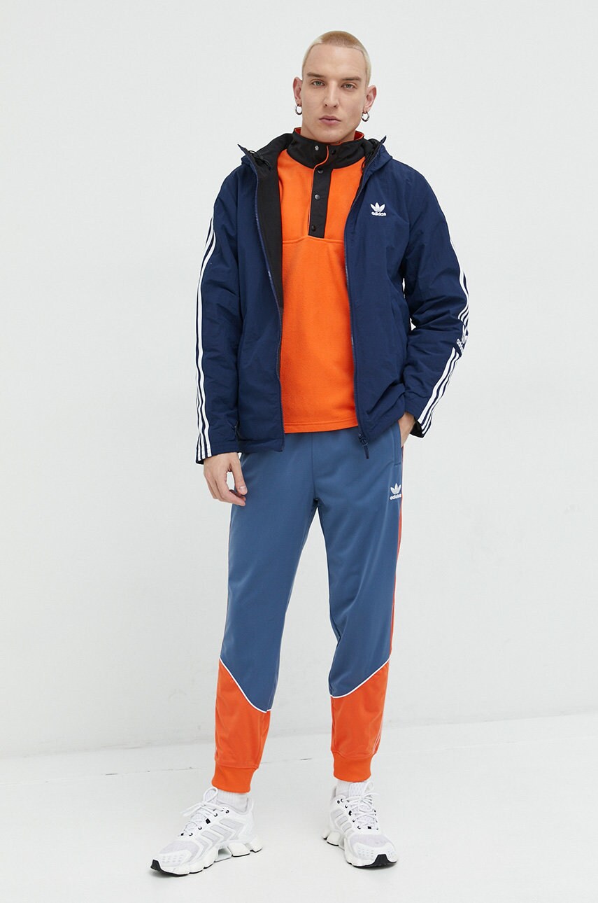 Кофта adidas Originals чоловіча колір помаранчевий з аплікацією