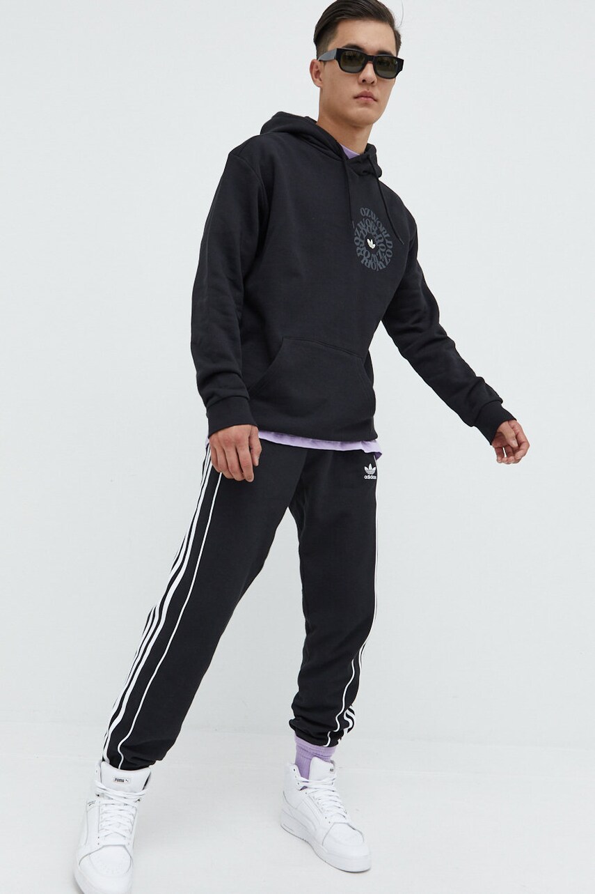 Бавовняна кофта adidas Originals чоловіча колір чорний з принтом