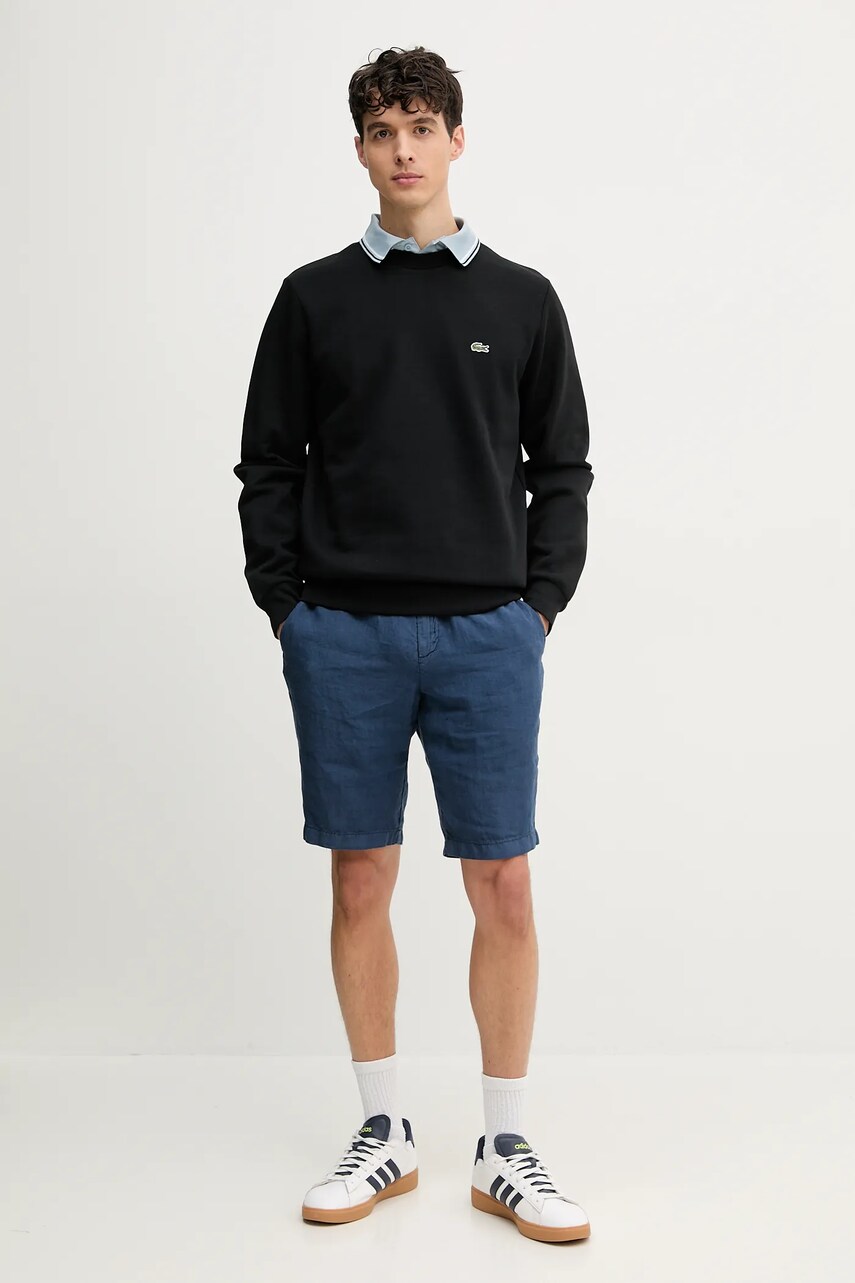 Кофта Lacoste чоловіча колір чорний однотонна
