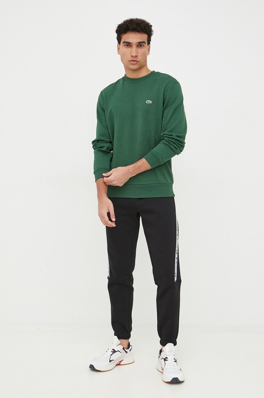 Кофта Lacoste чоловіча колір зелений однотонна SH9608-132