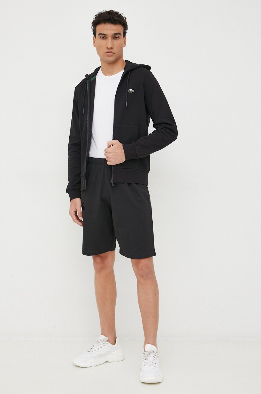 Кофта Lacoste чоловіча колір чорний однотонна