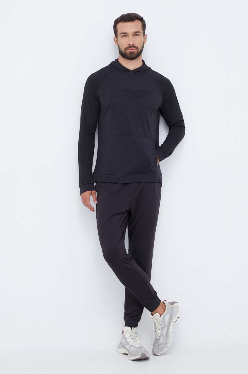 Кофта Helly Hansen чоловіча колір чорний з капюшоном візерунок