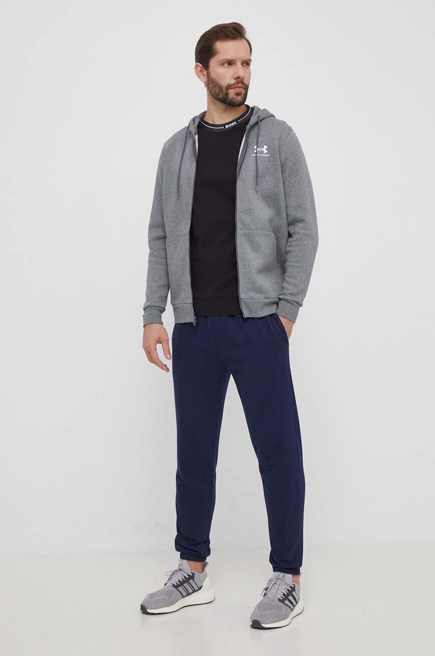 Кофта Under Armour чоловіча колір сірий з капюшоном однотонна