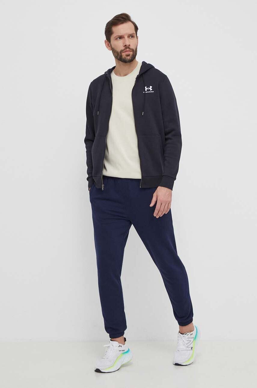 Кофта Under Armour чоловіча колір чорний з капюшоном однотонна