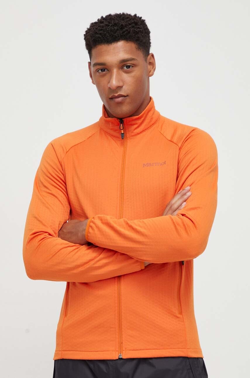 Спортивна кофта Marmot Leconte Fleece чоловіча колір помаранчевий однотонна