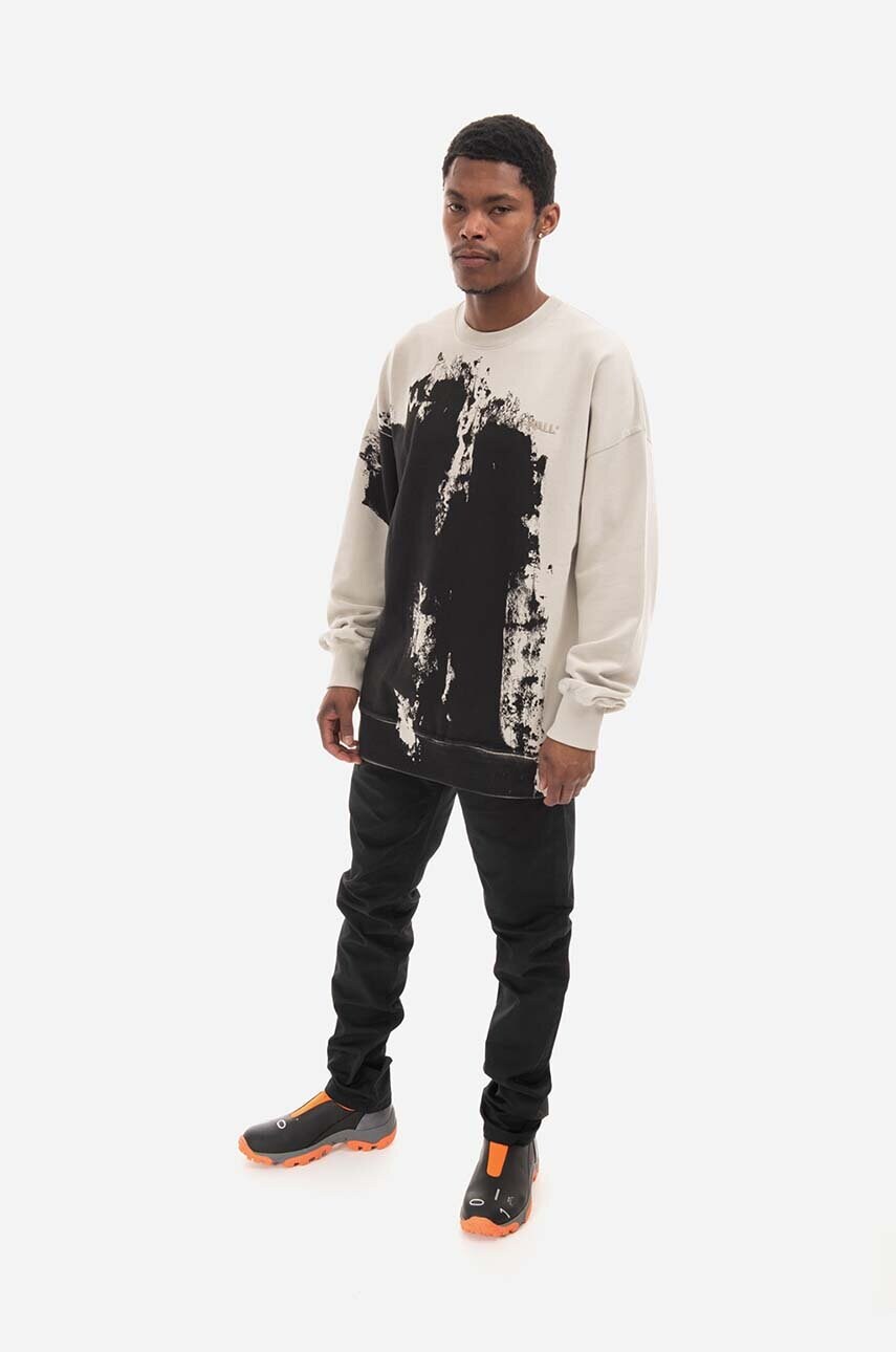 Бавовняна кофта A-COLD-WALL* Relaxed Crewneck чоловіча колір чорний візерунок ACWMW087-BLACK