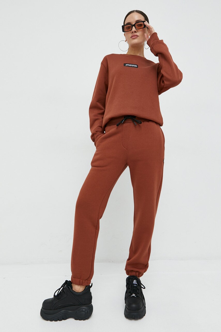 Кофта Kangol unisex колір коричневий з аплікацією