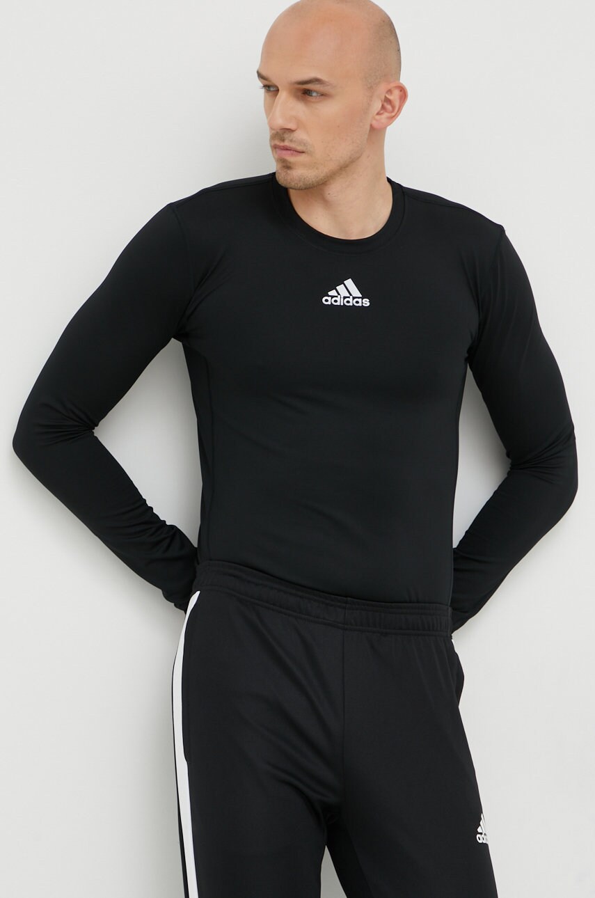 Лонгслів для тренувань adidas Performance колір чорний однотонний