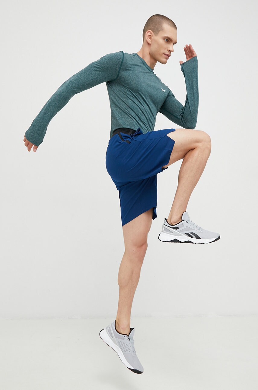 Лонгслів для тренувань Reebok United By Fitness Speed Myoknit колір зелений однотонний