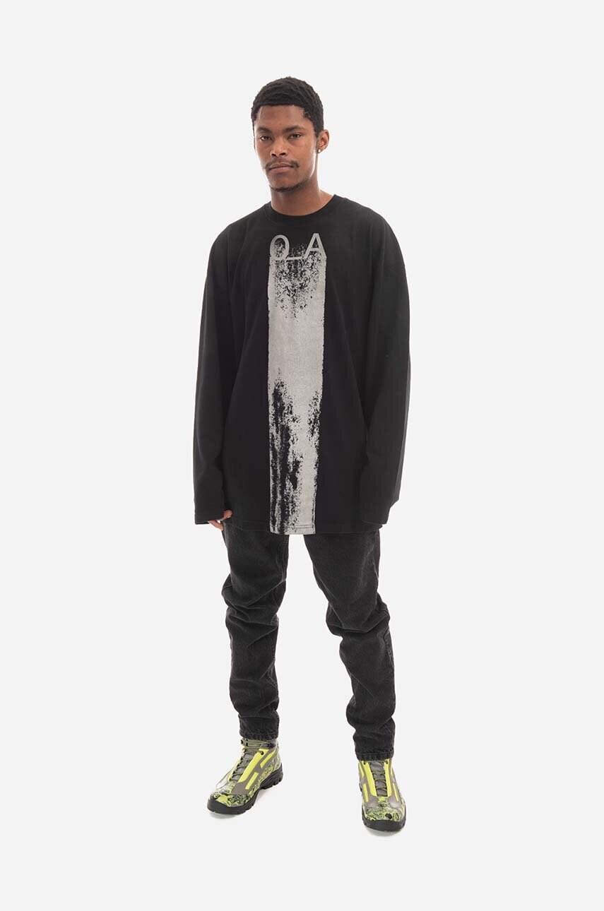 Бавовняний лонгслів A-COLD-WALL* Plaster LS T-shirt колір чорний з принтом ACWMTS094-BLACK