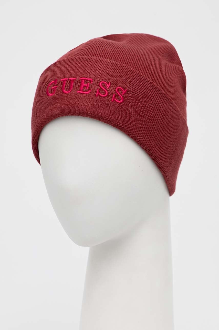 Шапка Guess колір бордовий
