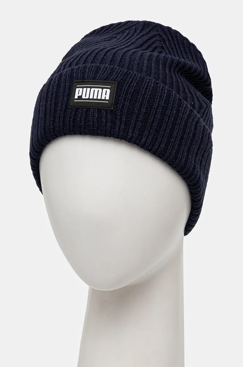 Шапка Puma колір синій з тонкого трикотажу