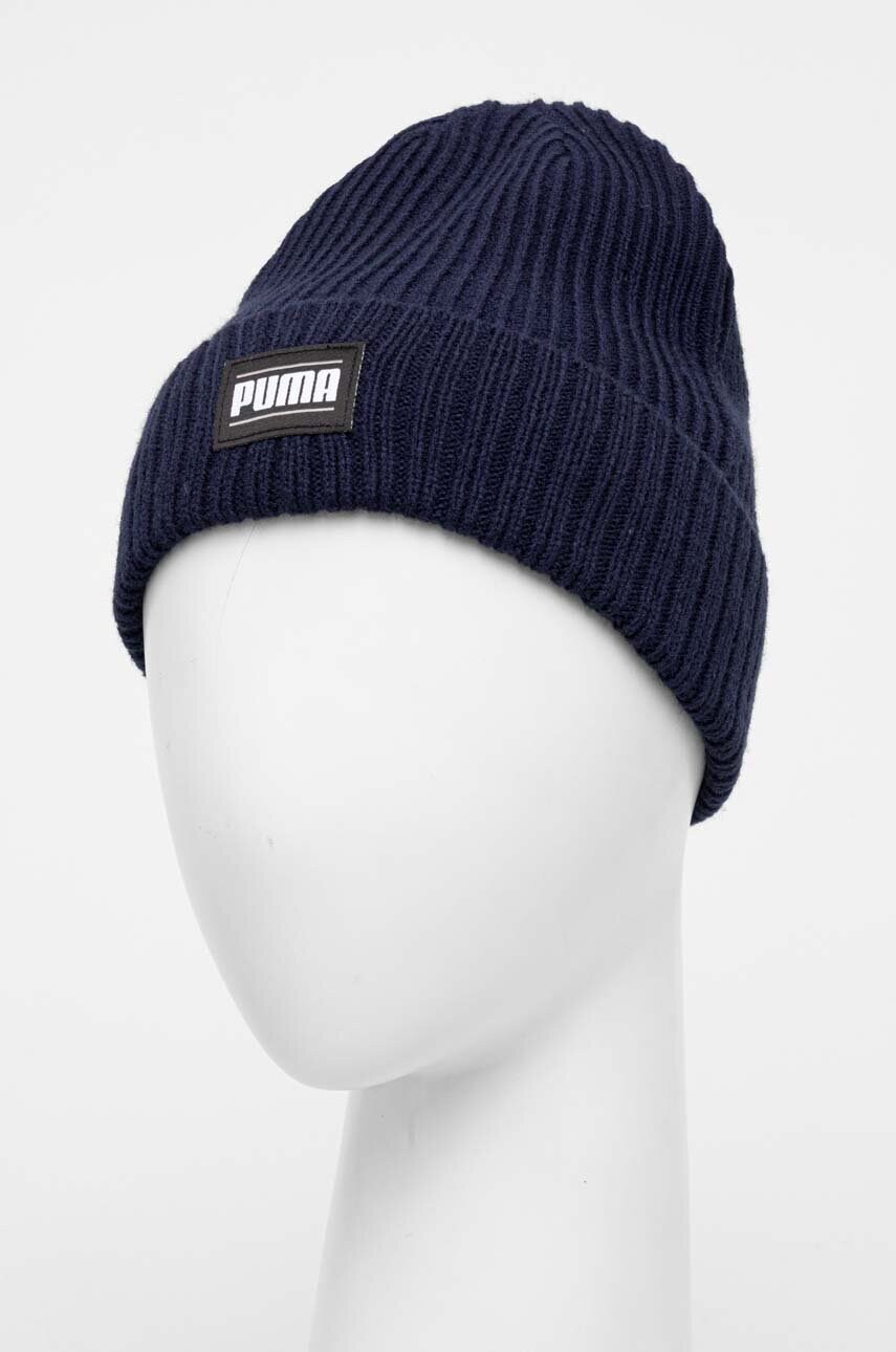 Шапка Puma колір синій з тонкого трикотажу